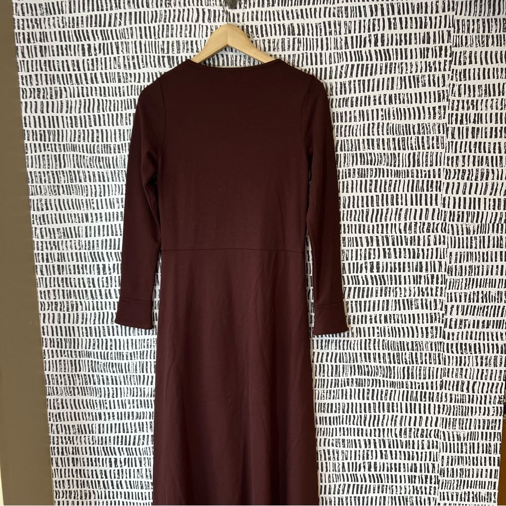 Kettlewell Colours Long Sleeve Maxi Freya Dress – Burgundy / Chocolate Brown - Picture 3 of 11